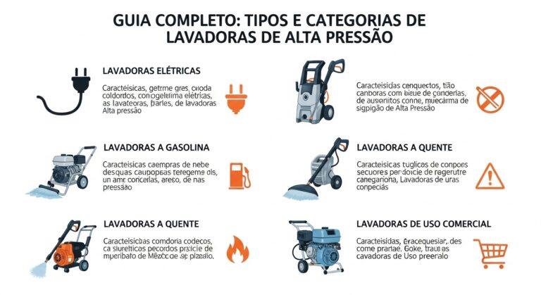Cada Tipos e Categorias de Lavadoras de Alta Pressão