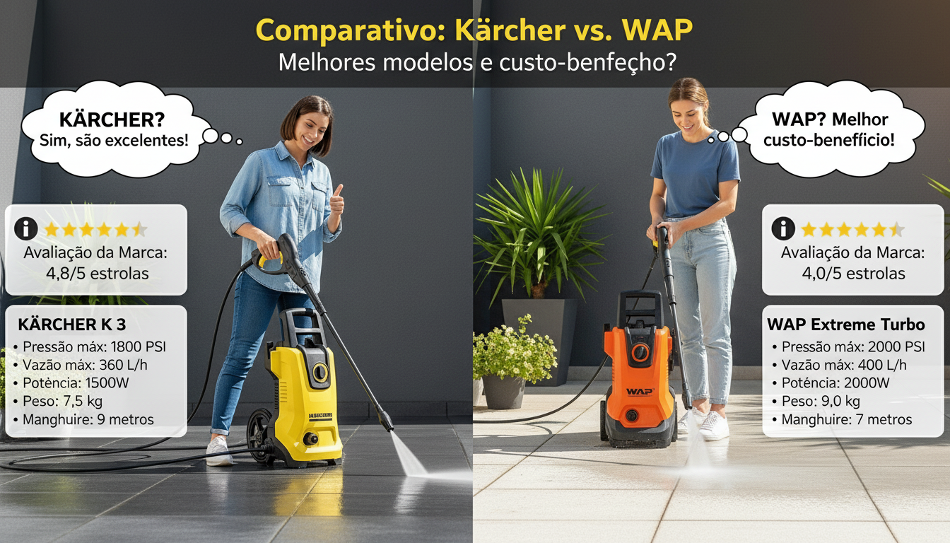 Comparativo técnico entre os modelos mais vendidos da Kärcher e WAP