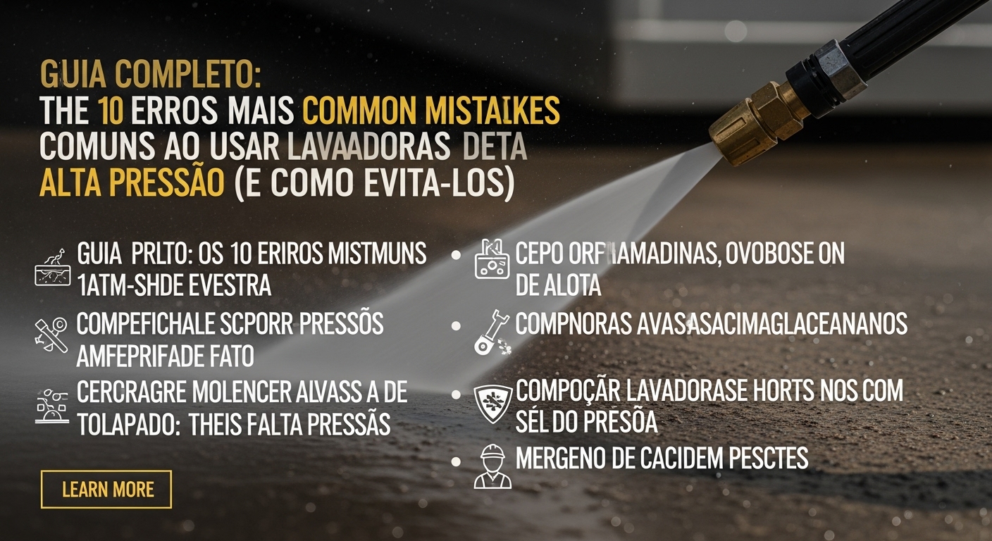 Erros Mais Comuns ao Usar Lavadoras de Alta Pressão